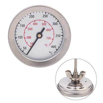 Stainless Steel BBQ Oven Thermometer, Dual °C/°F, 50-400°C / 100-700°F