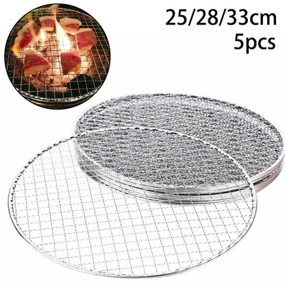 Round Iron Wire Grill Rack Set, 5 Pieces, 25cm, 28cm or 33cm BBQ Grates