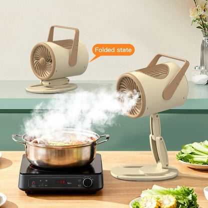 Portable Foldable Desktop Range Hood with Fume Filter, Charging or Plug-in - Plug-in-Yellow