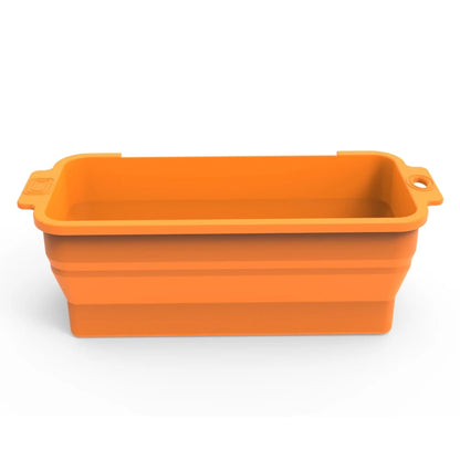 Foldable Silicone BBQ Grease Liner Tray, Reusable Drip Cup Insert, 21.5cm - orange