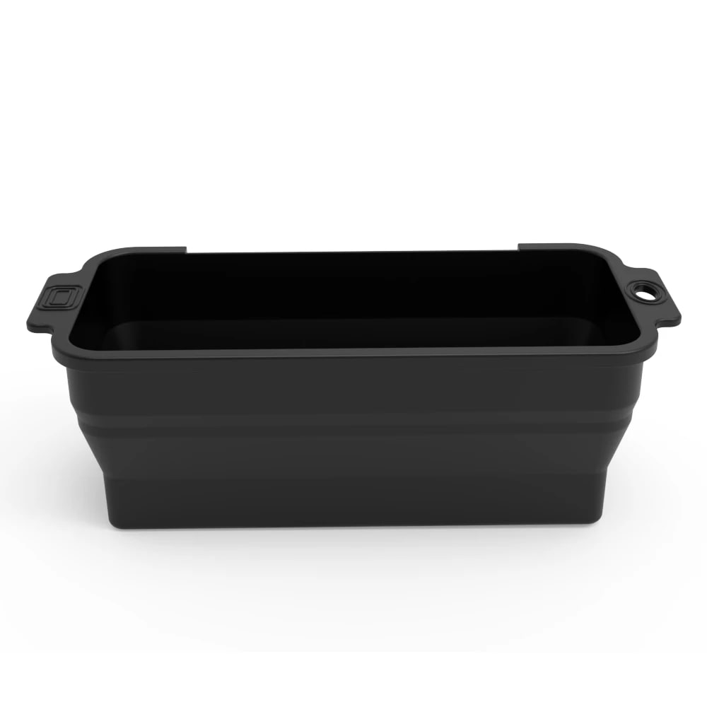Foldable Silicone BBQ Grease Liner Tray, Reusable Drip Cup Insert, 21.5cm - black