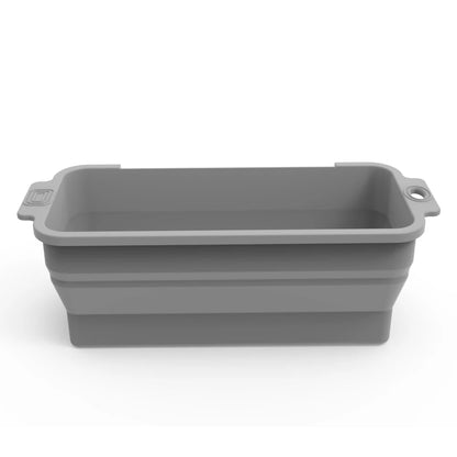 Foldable Silicone BBQ Grease Liner Tray, Reusable Drip Cup Insert, 21.5cm - grey