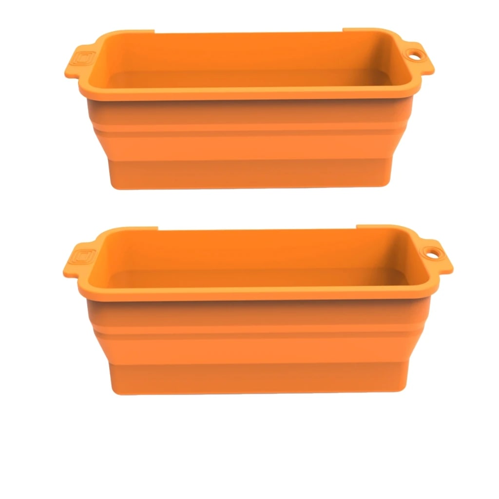 Foldable Silicone BBQ Grease Liner Tray, Reusable Drip Cup Insert, 21.5cm - 2 orange