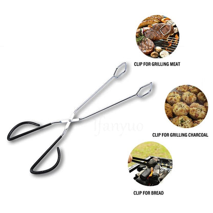 Stainless Steel BBQ Tongs for Meat, Vegetables and Charcoal, S-01 to L-02