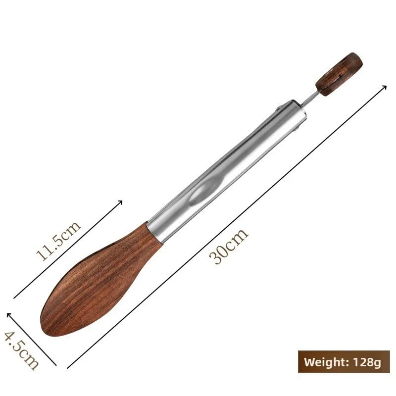 Food Tongs for BBQ and Serving, Stainless Steel with Walnut or Acacia Wood Handles - 9inch walnut clip