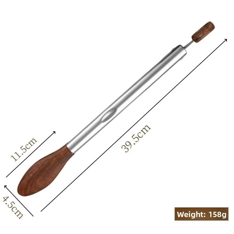 Food Tongs for BBQ and Serving, Stainless Steel with Walnut or Acacia Wood Handles - 12inch walnut clip