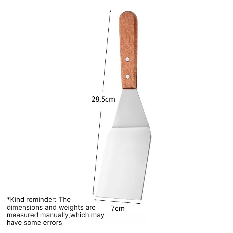 Stainless Steel BBQ Spatula with Wooden Handle, 28.5-28.8cm, 2 Options - shovel