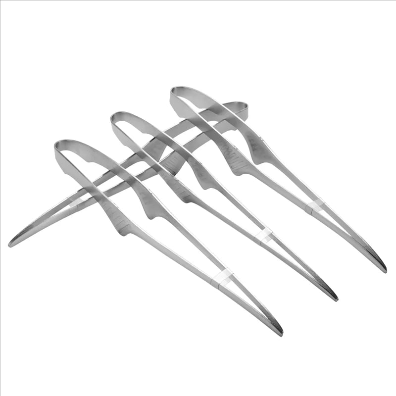 Stainless Steel BBQ Tongs, 24.5cm, Silver, Self-Standing