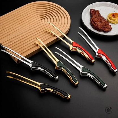 Metal Barbecue Tongs with Textured Anti-Slip Grip, 2-Piece Kit