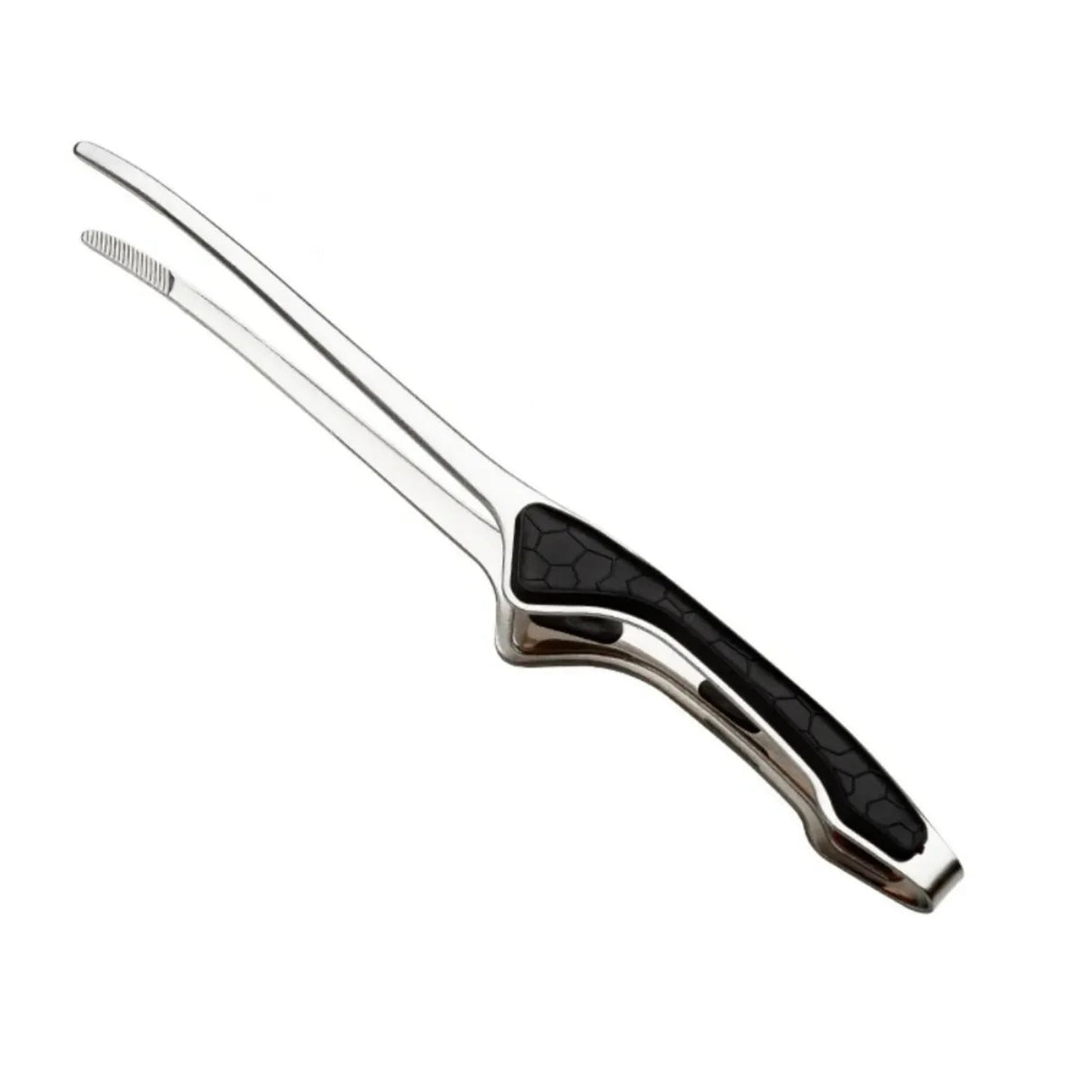 Metal Barbecue Tongs with Textured Anti-Slip Grip, 2-Piece Kit - black