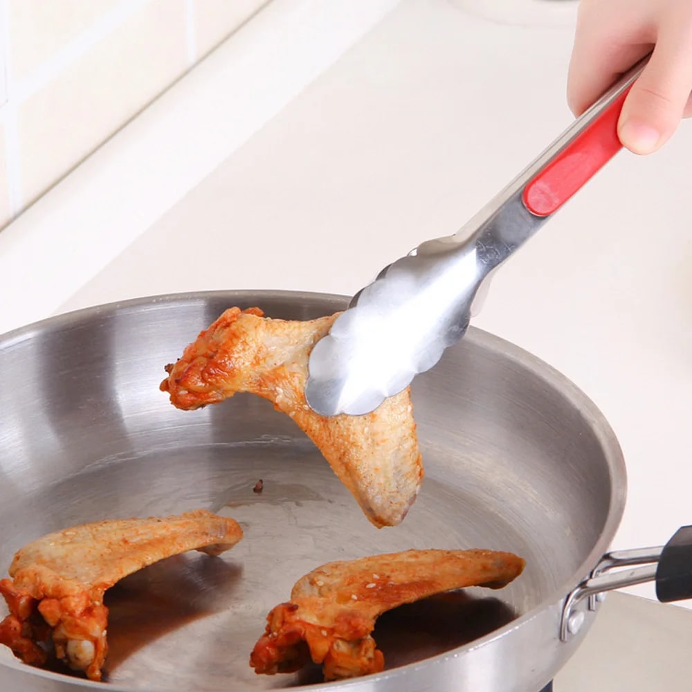 Stainless Steel Barbecue Tongs with Non-Slip Grip, 9, 12 or 14 Inch