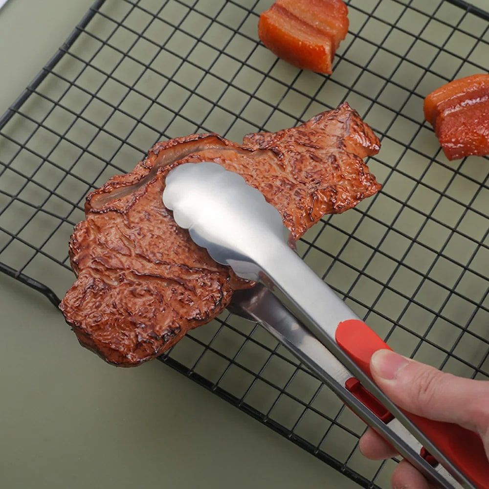 Stainless Steel Barbecue Tongs with Non-Slip Grip, 9, 12 or 14 Inch