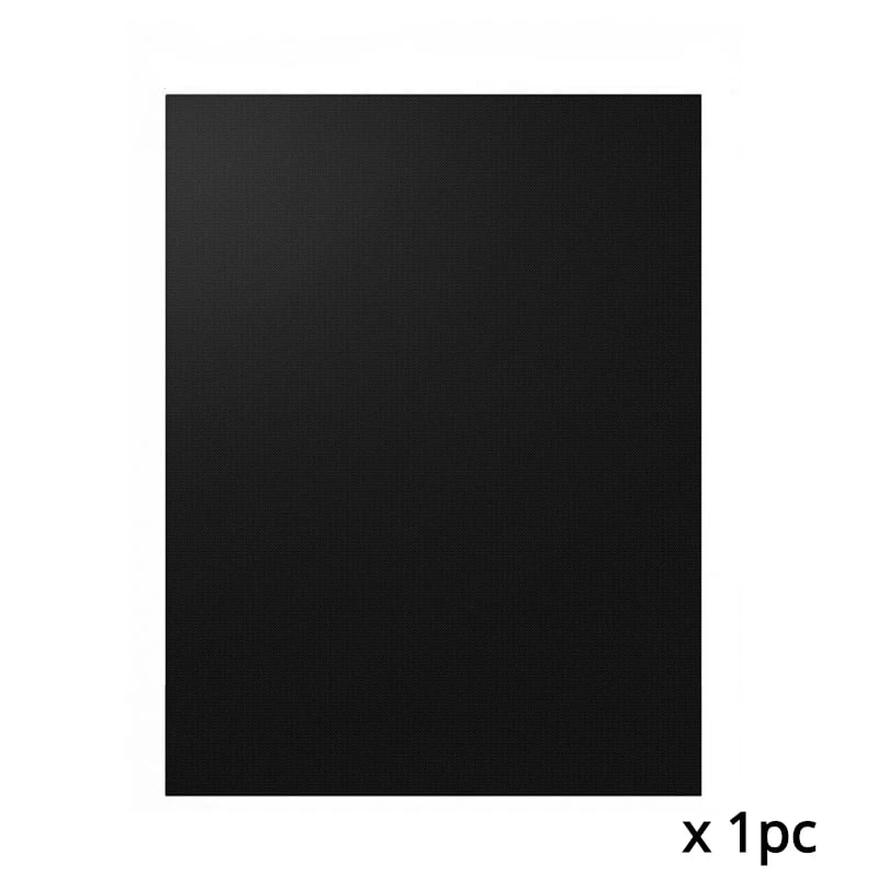 Non-Stick BBQ Grill Mat 40 x 33cm Black Reusable Cooking Sheet - 1pc black
