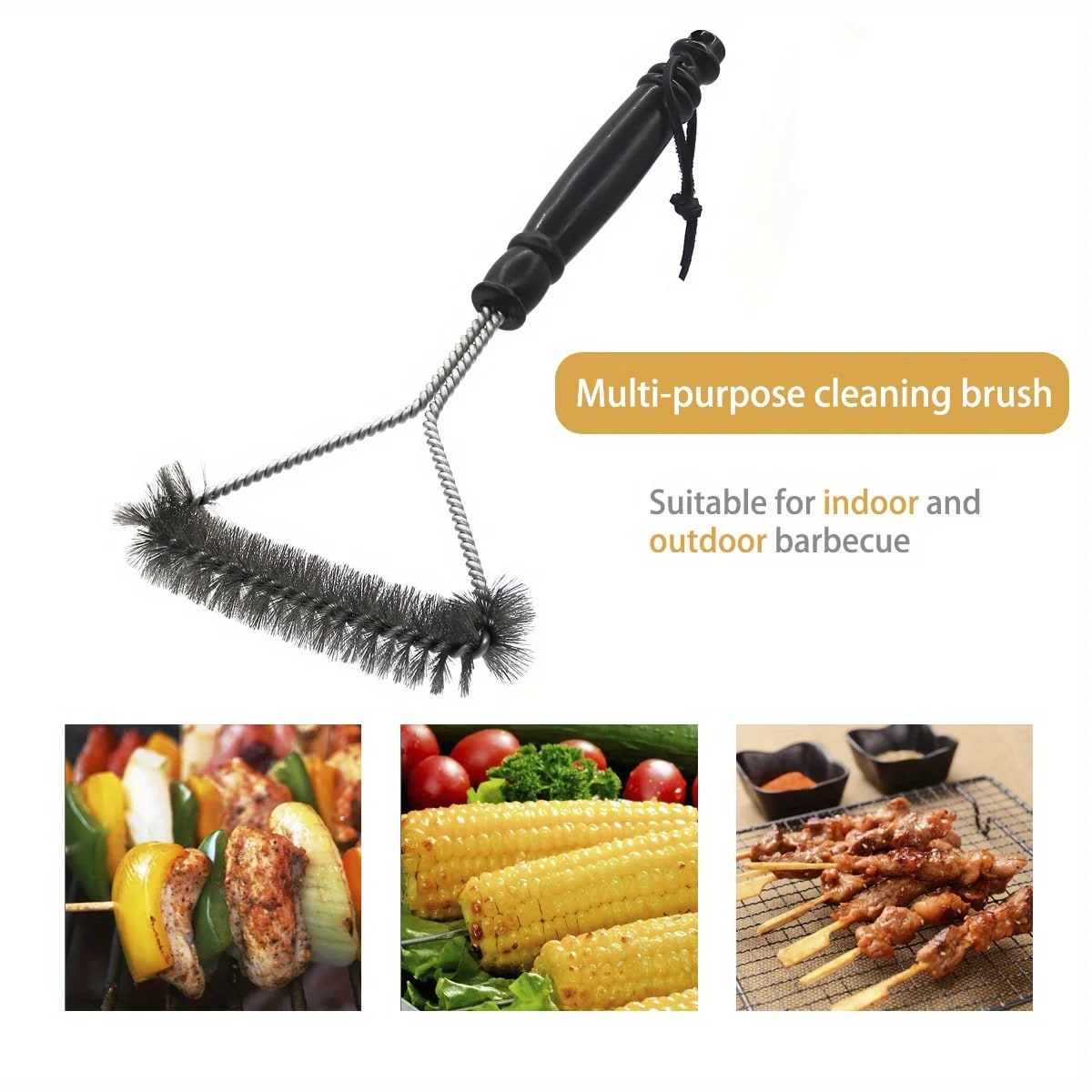 Stainless Steel BBQ Grill Cleaning Brush, Y-Shape, 29cm