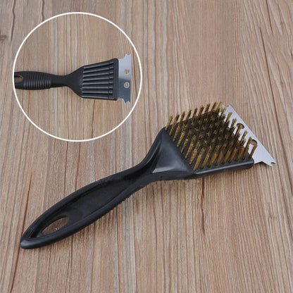 BBQ Grill Cleaning Brush Set of 2 Black Plastic 21 x 7.3cm