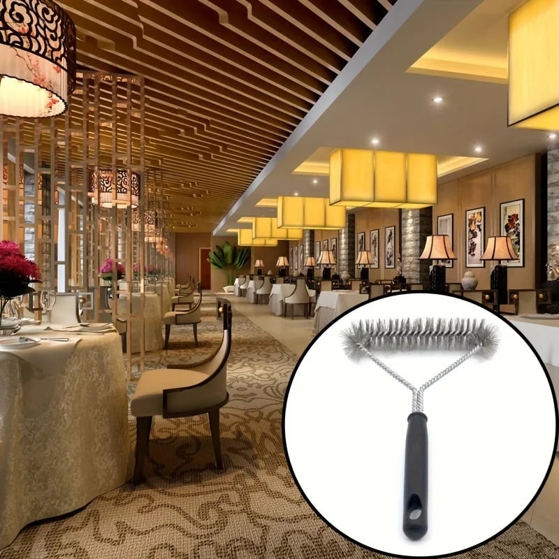 Stainless Steel BBQ Grill Cleaning Brush, Y-Shape, 29cm