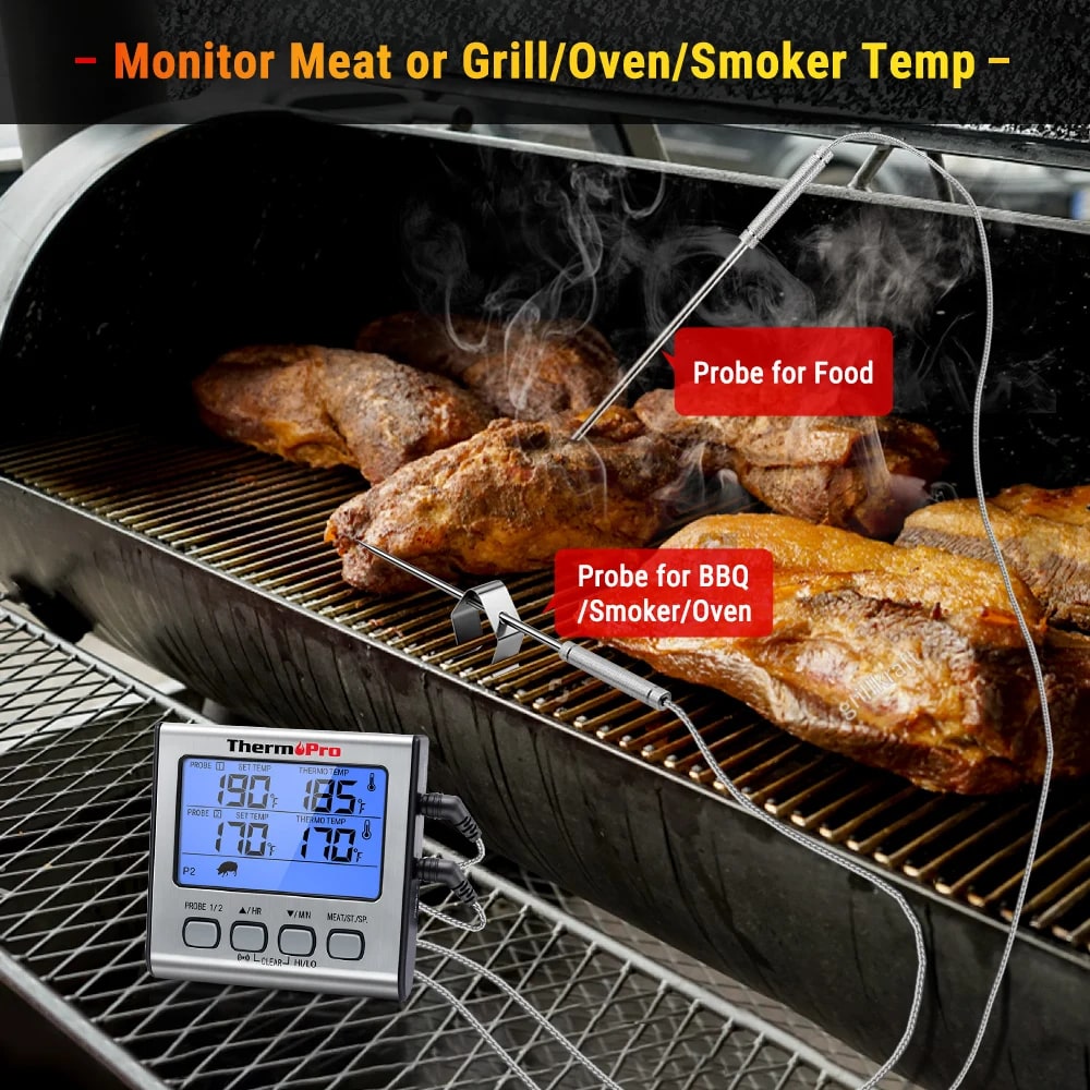 TempPro TP17 Dual Probe Digital Meat Thermometer with 100cm Cable