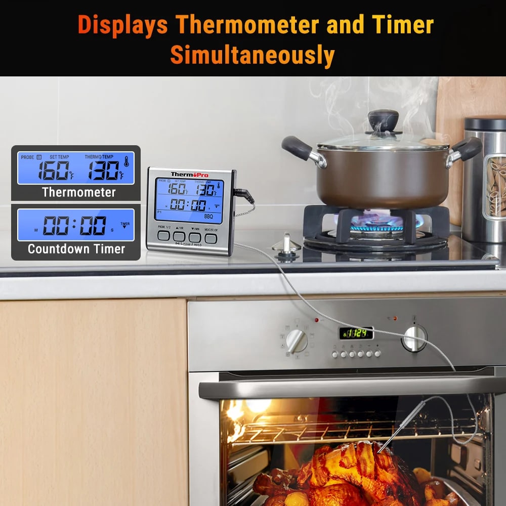 TempPro TP17 Dual Probe Digital Meat Thermometer with 100cm Cable