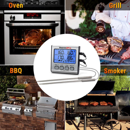TempPro TP17 Dual Probe Digital Meat Thermometer with 100cm Cable