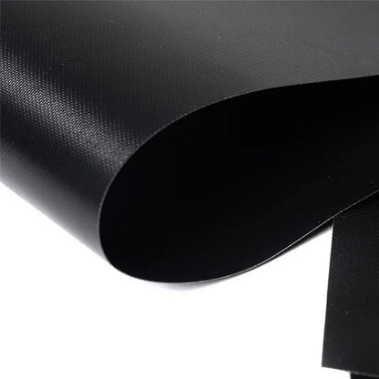 40cm Round Non-Stick BBQ Grill Mat, Reusable Black Cooking Liner