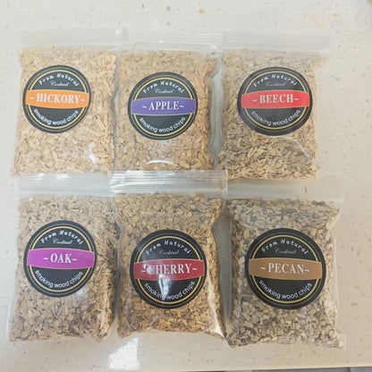 Natural Wood Smoking Chips for BBQ, Cocktails and Drinks, Mixed Packs - 6pcs mix
