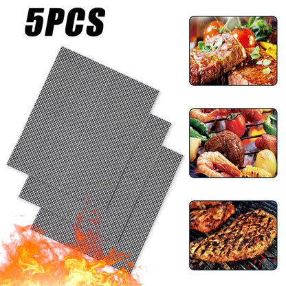 Reusable Non-Stick BBQ Mesh Mat, Heat-Resistant Grill Liner, 30cm or 40cm