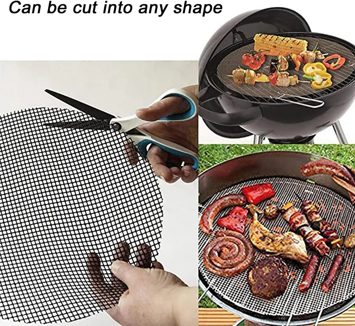 Reusable Non-Stick BBQ Mesh Mat, Heat-Resistant Grill Liner, 30cm or 40cm