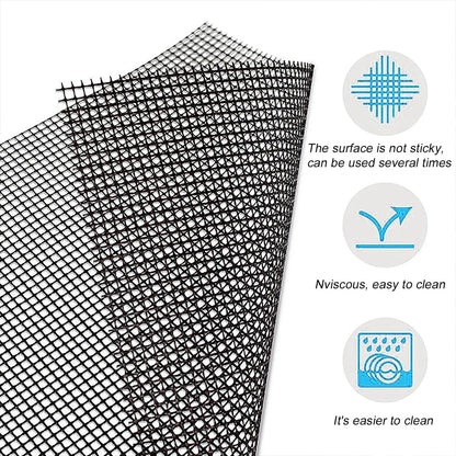 Reusable Non-Stick BBQ Mesh Mat, Heat-Resistant Grill Liner, 30cm or 40cm