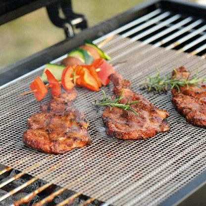 Reusable Non-Stick BBQ Mesh Mat, Heat-Resistant Grill Liner, 30cm or 40cm