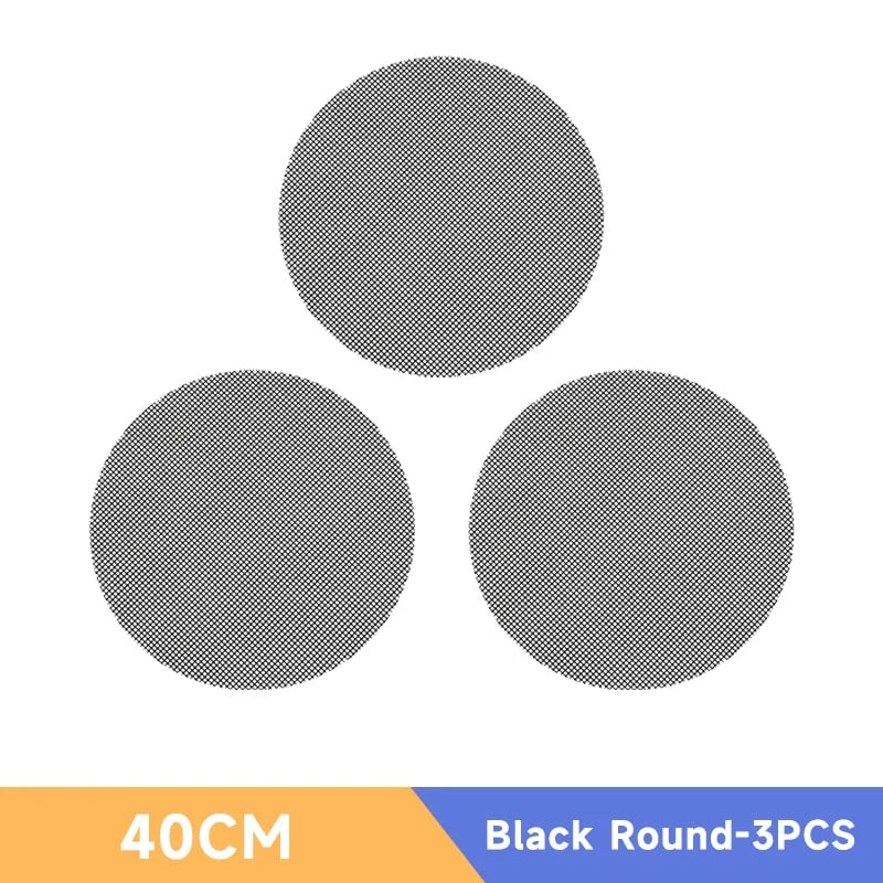 Reusable Non-Stick BBQ Mesh Mat, Heat-Resistant Grill Liner, 30cm or 40cm - 40CM Round-3PCS