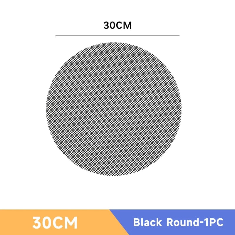 Reusable Non-Stick BBQ Mesh Mat, Heat-Resistant Grill Liner, 30cm or 40cm - 30CM Round-1PCS