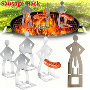 Stainless Steel BBQ Sausage Holder, Reusable Hot Dog Stand, 1-5 Piece Packs