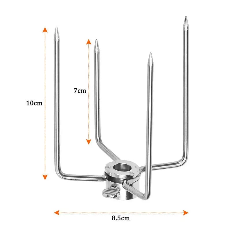 Metal Rotisserie Grill Fork and BBQ Rod Set for Cooking, Baking and Barbecue