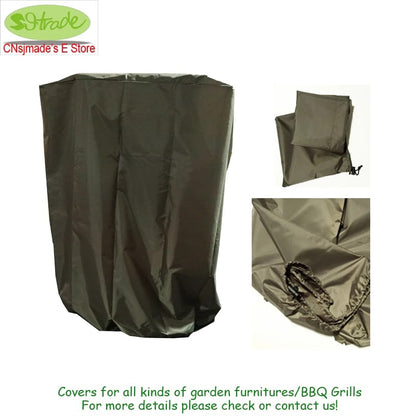 Black Fabric BBQ Grill Cover with Drawstring, Water and Dust Protection, 72 x 52 x 110cm or 77 x 58 x 110cm