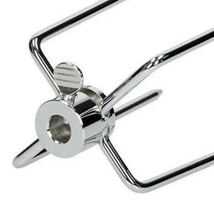 Rotisserie BBQ Spit Fork, Chrome-Plated Iron, Silver, 145 x 85 x 105 mm