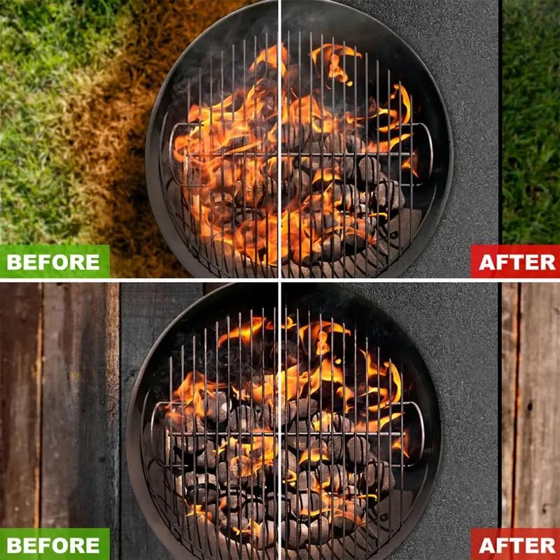 Fireproof BBQ Grill Mat for Deck, Black Under-Barbecue Floor Mat