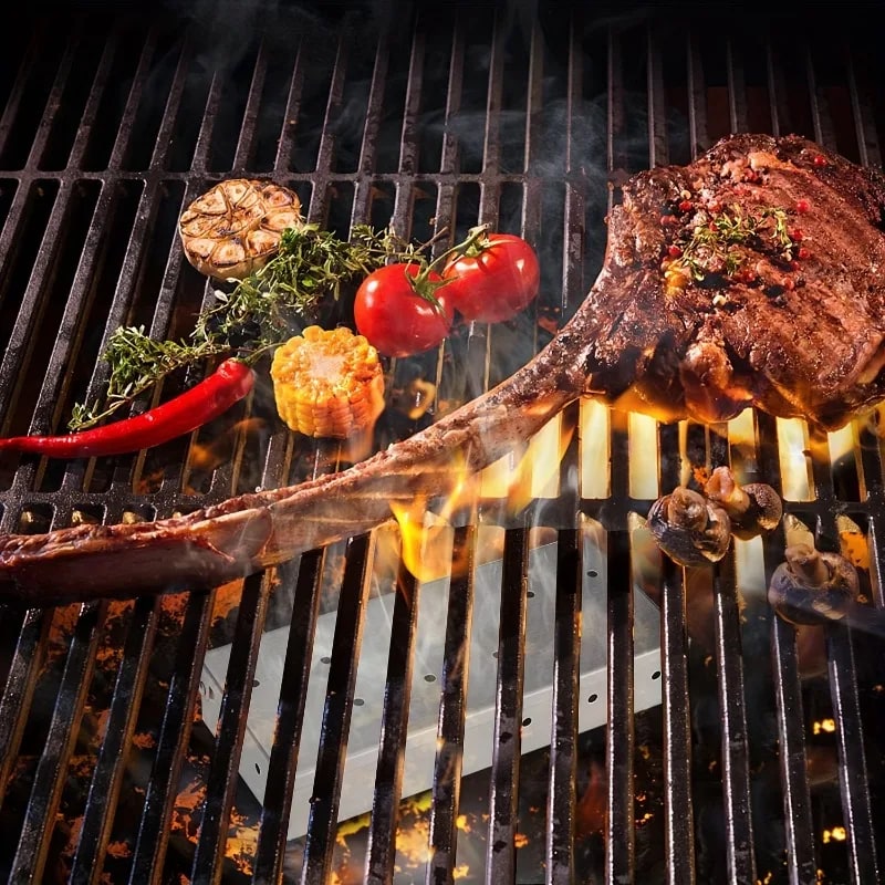 Stainless Steel Smoker Box for Gas BBQ, 22.4 x 9.3 x 4.4cm