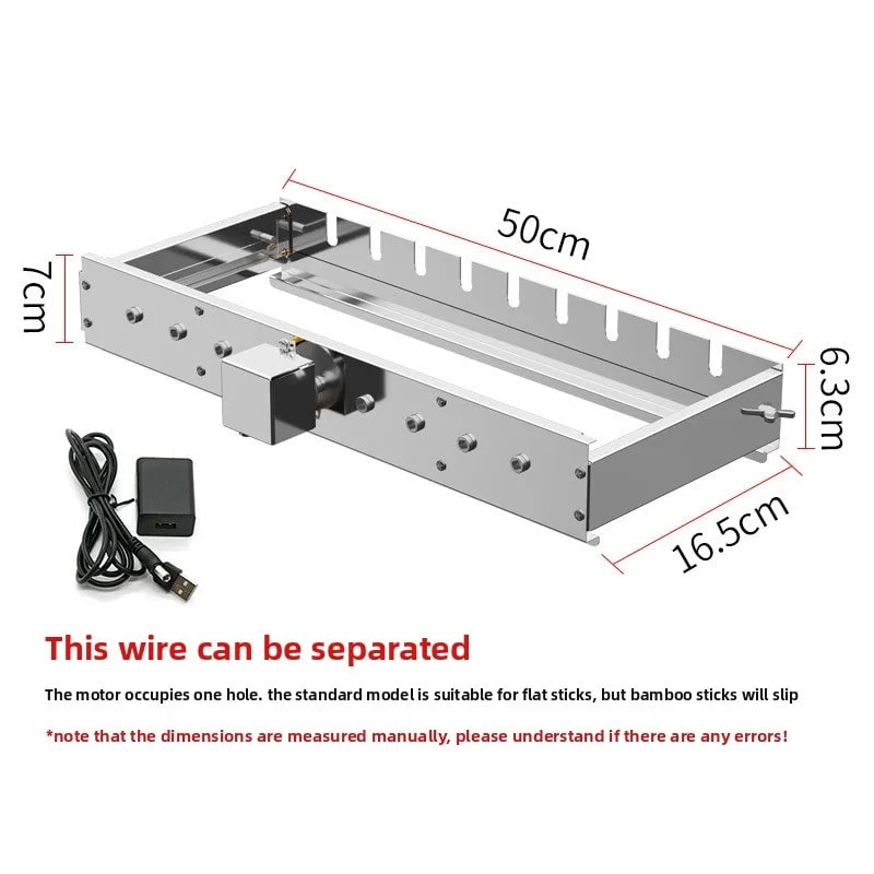 Automatic Metal BBQ Skewer Rack, 9 to 19 Hole Options - 9 holes