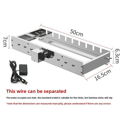 Automatic Metal BBQ Skewer Rack, 9 to 19 Hole Options - 9 holes