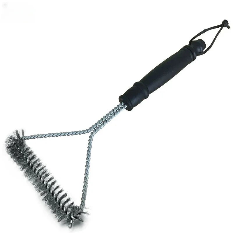 3-in-1 Stainless Steel BBQ Grill Cleaning Brush with 18-Inch Handle - small