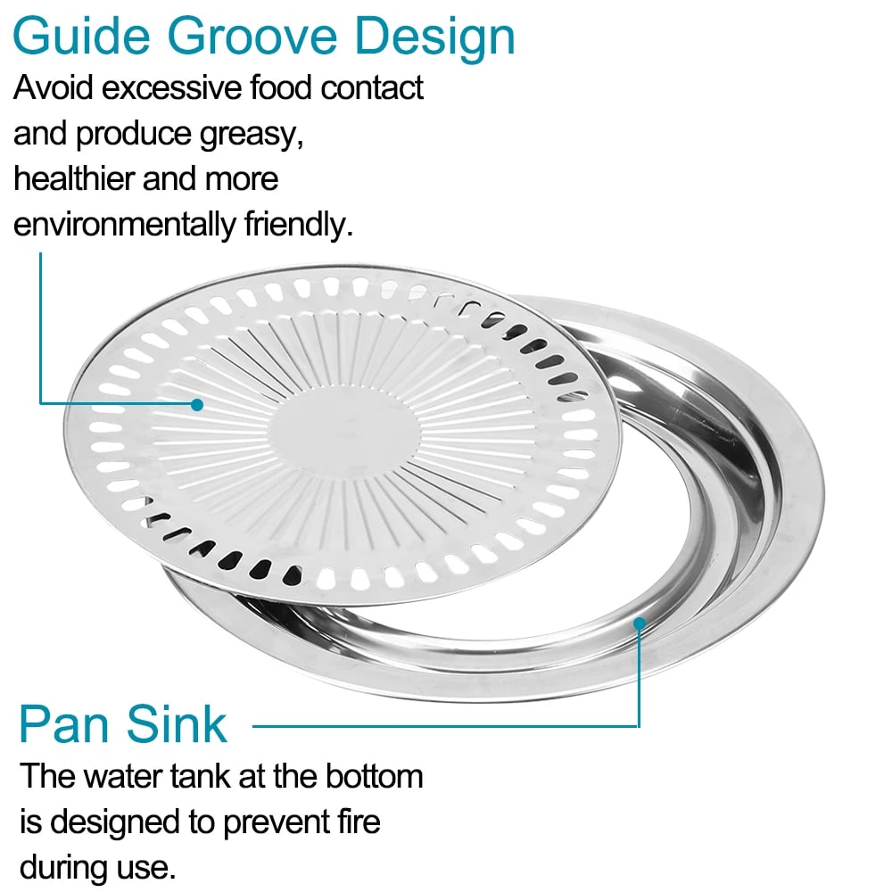 NICEYARD Stainless Steel Smokeless BBQ Grill Pan for Gas and Electric Stoves