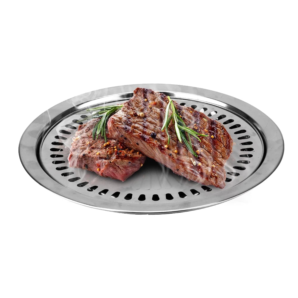 NICEYARD Stainless Steel Smokeless BBQ Grill Pan for Gas and Electric Stoves
