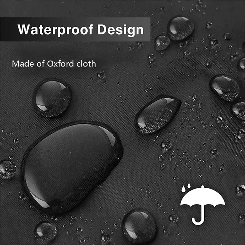 Round Black Outdoor Grill Cover, Waterproof Fabric BBQ Cover, 6 Sizes
