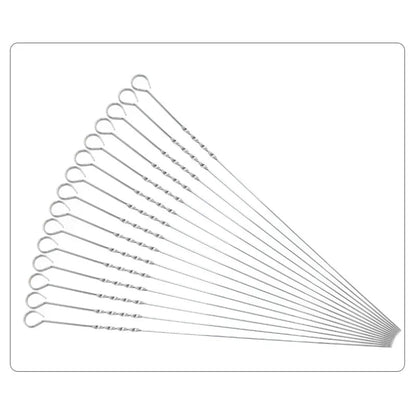 Stainless Steel BBQ Skewers, 10 Piece Set, 30cm to 38cm, Round or Flat