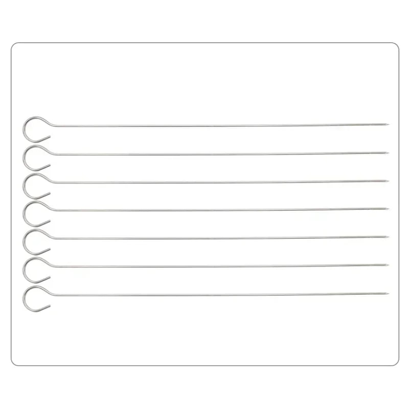 Stainless Steel BBQ Skewers, 10 Piece Set, 30cm to 38cm, Round or Flat