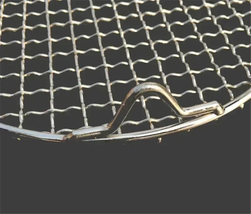 Round 304 Stainless Steel BBQ Mesh Grill Rack with Feet, 10-65cm