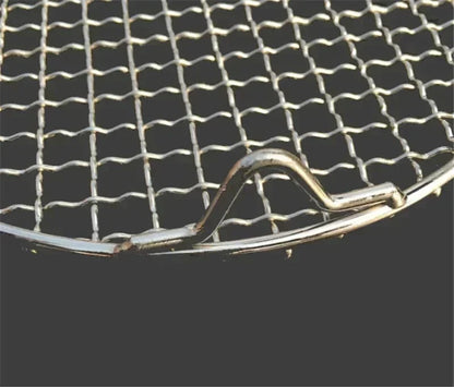 Round 304 Stainless Steel BBQ Mesh Grill Rack with Feet, 10-65cm