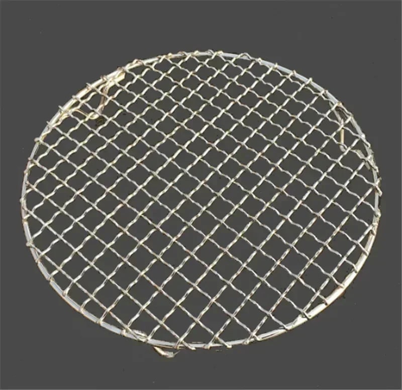 Round 304 Stainless Steel BBQ Mesh Grill Rack with Feet, 10-65cm