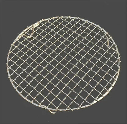 Round 304 Stainless Steel BBQ Mesh Grill Rack with Feet, 10-65cm