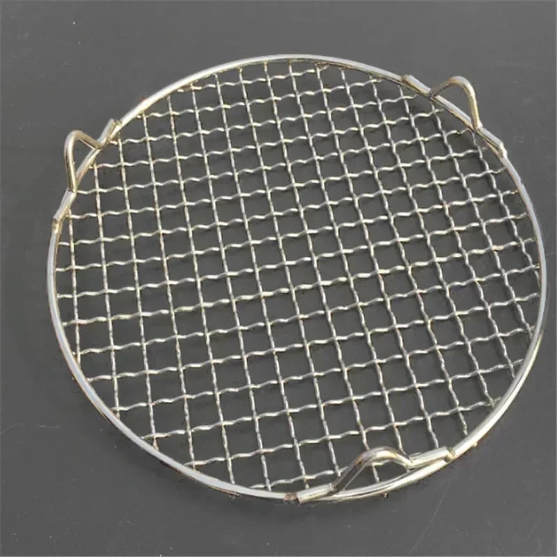 Round 304 Stainless Steel BBQ Mesh Grill Rack with Feet, 10-65cm